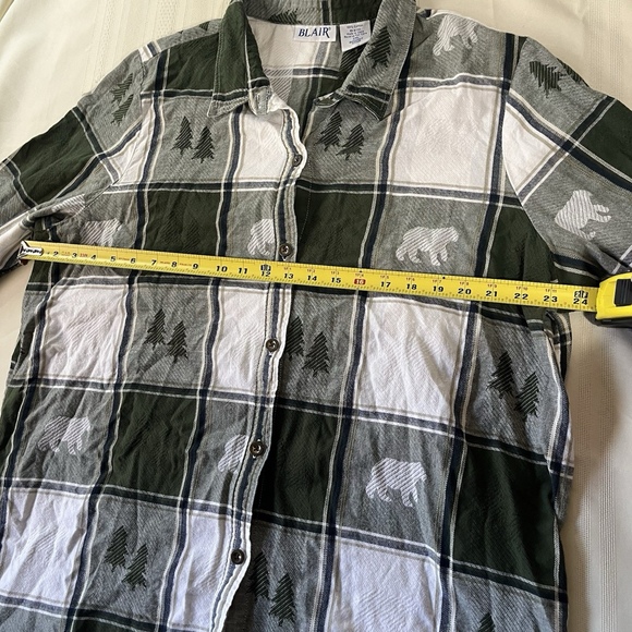 Vintage Blair Green Flannel Plaid 2XL  Woodland Grunge Outdoor Cozy Cabincore - Picture 6 of 11